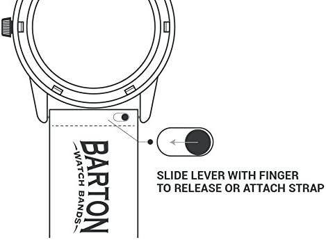 BARTON WATCH BANDS Quick Release Canvas Watch Band Straps, Black, 20mm
