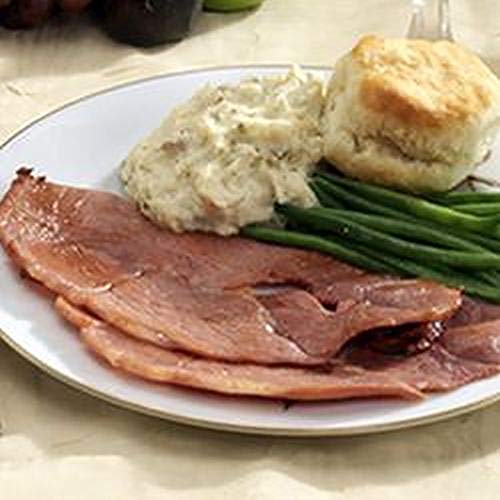 Julia's Pantry Premium Cured Country Ham Hickory Smoked Center Steaks 3 - 1# Packages with Red Eye Gravy Sample