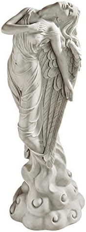 Design Toscano Remembrance and Redemption Angel Religious Indoor/Outdoor Garden Statue, From Base to Top of the Wings Nearly 3 feet tall! Tall, Cast Stone Resin, Antique Stone Finish