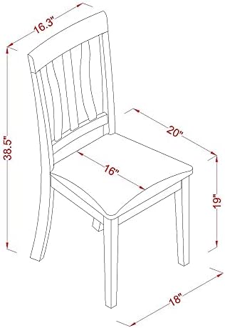 East West Furniture ANC-WHI-W Antique Dining Room Chairs - Slat Back Solid Wood Seat Chairs, Set of 2, Buttermilk & Cherry