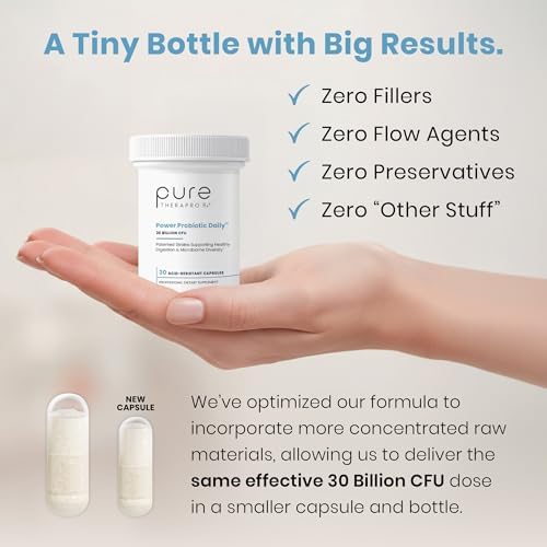 Power Probiotic Daily, 30 Billion CFU, 30 Capsules | 4-Strain Blend, Acid-Resistant Capsules, No Refrigeration Required, For Men & Women, 30 Servings