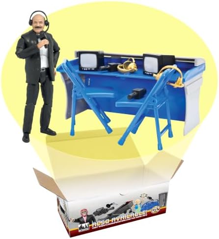 Deluxe Commentators Playset with Announcer Figure for Wrestling Action Figures