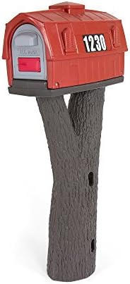 Simplay3 Rustic Home Plastic Residential Cabin Mailbox & Post Mount Combo Kit with 2 Access Doors - Sandstone, Made in USA