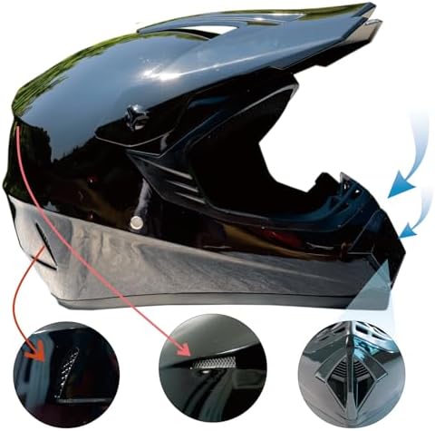 Dirt Bike Helmets Black Fullface DOT Motorcycle E Bike ATV Helmet