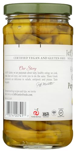 Jeff's Garden, Peperoncini Grrek Golden Whole, 12 Ounce