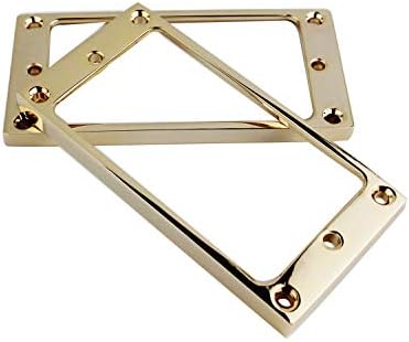 Guyker Flat Metal Humbucker Pickup Mounting Ring Set - Bridge Neck Pickups Cover Frame Replacement Part for Electric Guitar or Precision Bass(2PCS