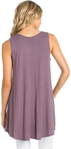 Women's Rayon Span Tank Top Tunic-Solid