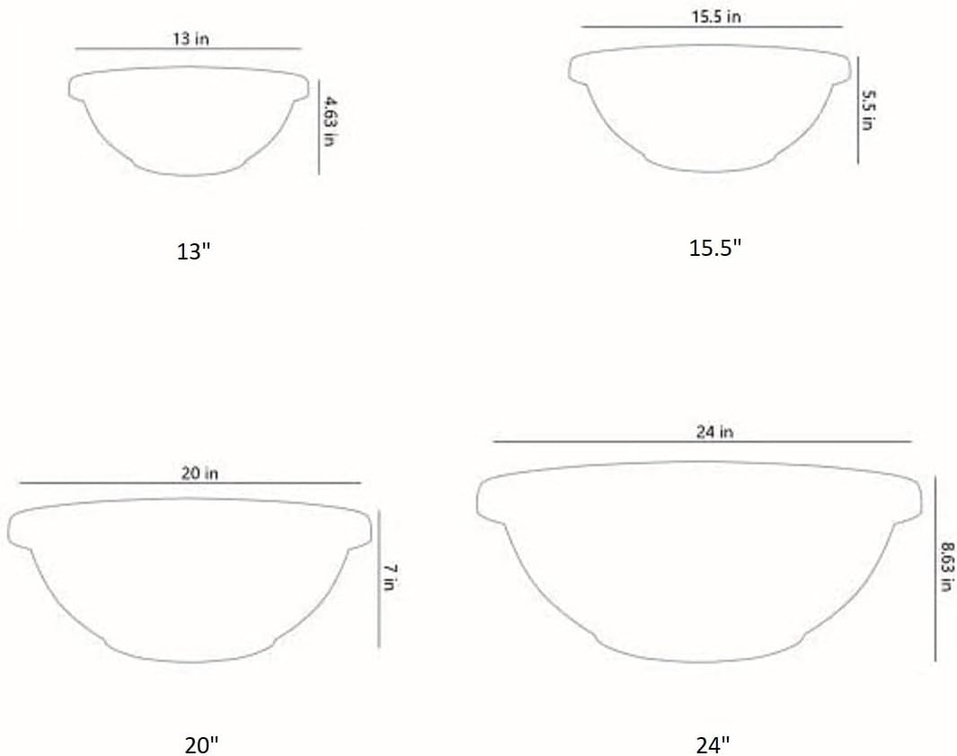 The HC Companies Shallow Planter with Drainage - Contemporary Garden Bowl Planter for Flowers, Herbs & More - Round Succulent Planter Pot for Indoors and Outdoors (20" Clay, Pack of 1)