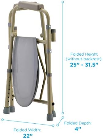 NOVA Medical Products Folding Commode, Over Toilet and Bedside Commode, Comes with Splash Guard/ Bucket/ Lid, Gray, 1 Count