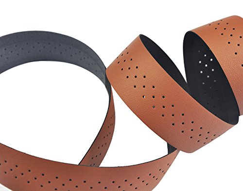 UPANBIKE Bike Handlebar Tape with Stomata Luxury Synthetic Leather Wraps for Road Bike Fixed Gear Bike (2pcs/Set)