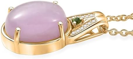 Kunzite Multi Gemstone 6.70 ctw Celestial Orbit Pendant Steel Necklace 20"