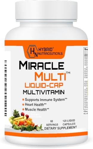 MiracleMulti Liquid Multivitamin Capsules for Men & Women - Complete Whole Food Blend Daily Vitamin & Mineral Supplement with CoQ10, B12