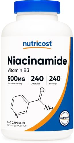 Nutricost Niacinamide (Vitamin B3) 500mg, 240 Capsules, Flush Free | Gluten-Free, GMO-Free