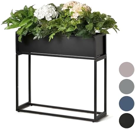 Cocoyard Metal Elevated Planter Box - 28" Raised Garden Bed with Legs for Indoor and Outdoor - Tall Rectangle Planter with Felt Liner