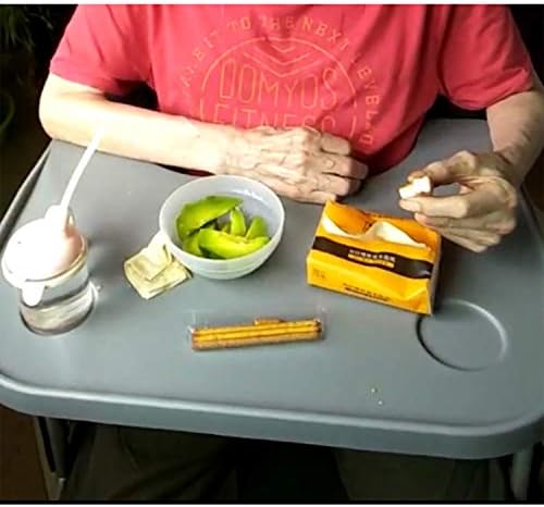 Wheelchair Tray Table with Cup Holder, Removable Lap Tray, Portable Wheelchair Desk Accessories for Eating, Reading, Resting