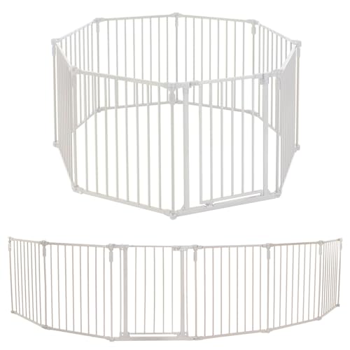 Toddleroo by North States - 3 In 1 Metal Superyard Baby Play Yard: 6 Panel Playpen, Safety Gate, or Extra Wide Baby Fence - Encloses Up to 10 Square Feet - 30 Inches Tall - Taupe