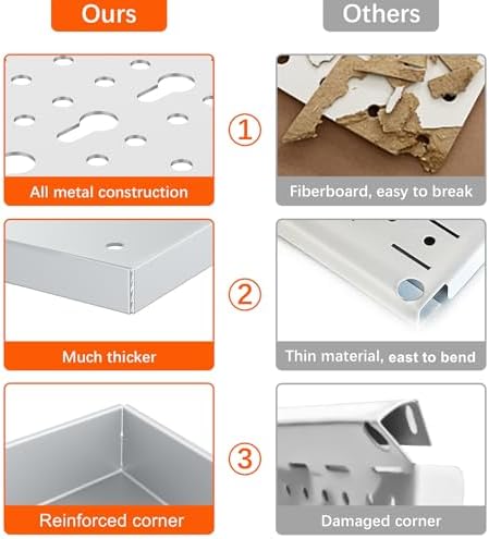 TORACK Pegboard Wall Organizer Kit 48x24 in, Garage Metal Tool Pegboard