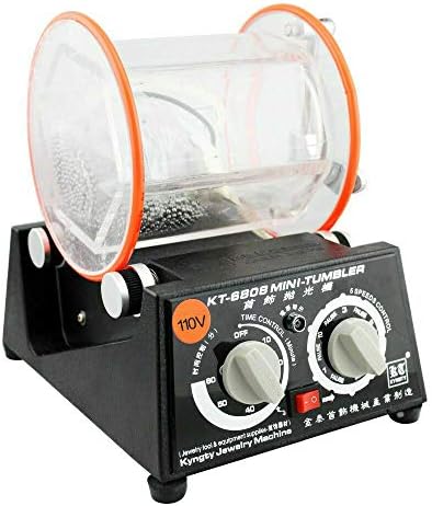 Hengwei 110V 45W Roller polishing Machine Jewelry Gold Silver Cleaning Machine Tumbler Rotary Tumbler Jewelry Polisher Finisher Polishing Bead Cleaner