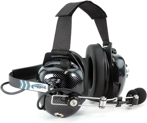 Rugged Radios H41 Behind-the-Head Racing & Industrial Headset | 24dB NRR with Dynamic Noise-Canceling Mic, Clear Hear Speakers, Volume Control