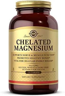 Solgar Chelated Magnesium, 250 Tablets - Supports Nerve & Muscle Function - Promotes Healthy Bones - Vital for Cellular Energy Release - Non-GMO, Vegan, Gluten Free, Dairy Free - 62 Servings