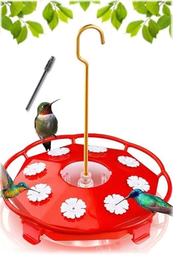 eWonLife 2 Pack 16 oz Saucer Hummingbird Feeders for Outdoors, Garden Decor