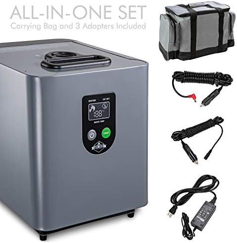 Hike Crew Portable Propane Tankless Water Heater & Shower, LCD, Gray | Perfect for camping, hiking, fishing