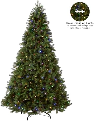 National Tree Company 7.5ft Pre-Lit Downswept Douglas Fir Christmas Tree | 750 LED Lights, 1,867 Tips, 10 Light Functions, PowerConnect, Foot Pedal, Includes Stand, Artificial, Green