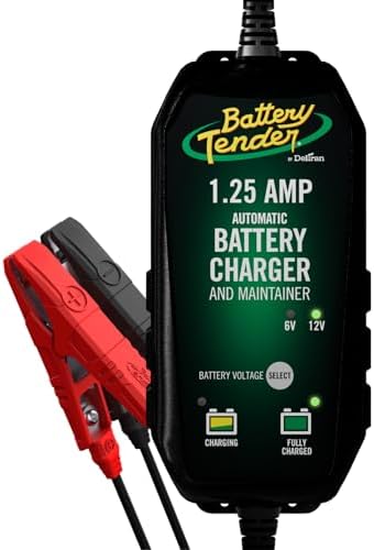 Battery Tender Plus 12V 1.25 AMP Battery Charger and Maintainer: Fully Selectable 6V or 12V Battery Charger and Maintainer for Powersports ATVs