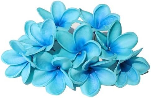 10PCS Artificial Plumeria Flowers with Stem, Apricot | Natural Real Touch,DIY Cake Decoration, Hawaiian Part, Luau Decor, Wedding Bouquets