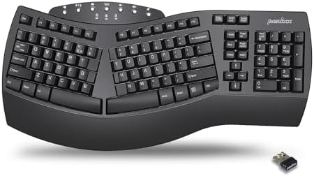 Perixx PERIBOARD-512B Wired Ergonomic Keyboard - Split Keyboard, Wrist Rest, Natural Typing - Wired USB Connectivity - US English - Black