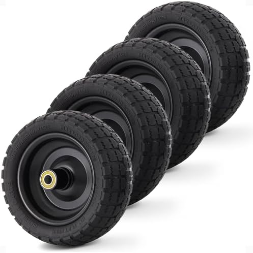 Gorilla Carts 10-Inch No-Flat Replacement Wheels, 4-Pack