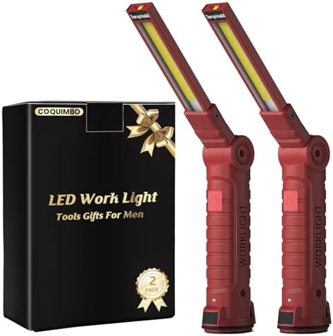 Coquimbo 2 Pack Rechargeable Work Light, Christmas Tool Gifts for Men Dad