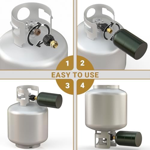 onlyfire Propane Refill Adapter, Fill 1 Pound Bottles from 20lb Tank | Solid Brass