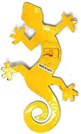 Global Crafts 8" Painted Gecko Recycled Haitian Metal Wall Art Blue Green, Florida
