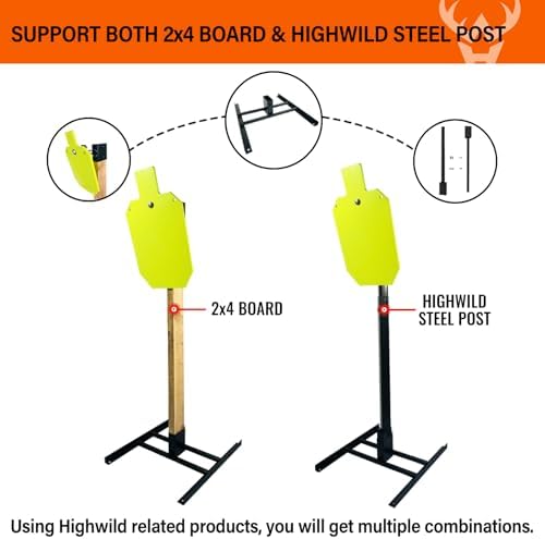 Highwild 2x4 Target Stand Base for AR500 Steel Shooting Targets - Double T-Shaped Base for Shooting Range Outdoor