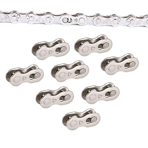 8 Pairs Reusable Bicycle Missing Link for 6, 7, 8, 9, 10,11,12 Speed Chain (11 Speed)