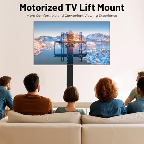 Motorized TV Lift, 110V Automatic Lift TV Bracket Height Adjustable TVs Stand with Remote Control for 26"-57" Television Size