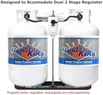 Flame King Dual RV Propane Tank Cylinder Rack for RVs and Trailers for 30lb Tanks - KT30MNT (Tanks Sold Separately), Black