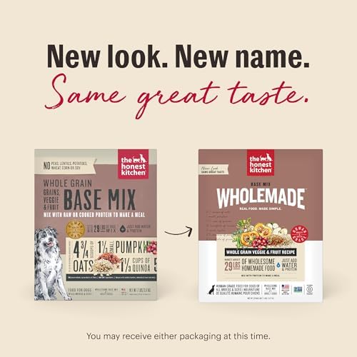 The Honest Kitchen Wholemade Whole Grain Dog Food Base Mix, Veggie & Fruit, Human Grade, Easy Homemade Dog Food Starter, Just Add Water
