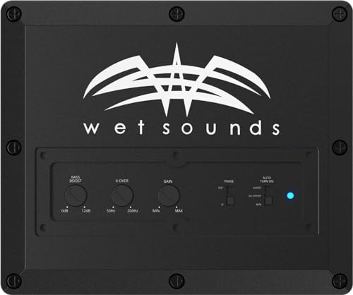 Wet Sounds | Stealth AS-10 | High Efficiency, 10" Active Marine Powered Subwoofer with Built-in 500 Watt Amp | Remote Level Control Included (Black)