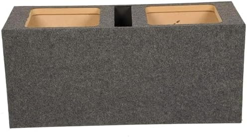 QPower QBOMB15VSQ QBOMB 15 Inch Center Vented Dual Ported Subwoofer Enclosure Speaker Box for Car Audio Sound Systems, Square