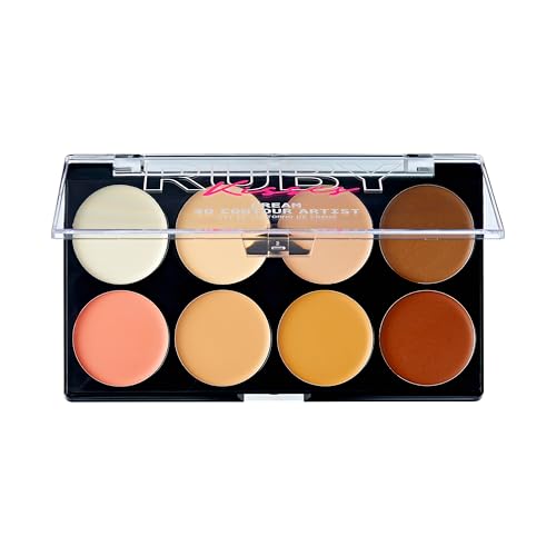 Ruby Kisses 3D Face Creator Cream Foundation & Concealer, 12 Hours Long Lasting, Medium to Full Coverage, Non-Greasy