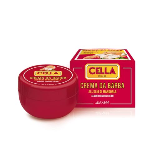 Cella Milano Classic Almond Shaving Cream Soap, 150 g, Made in Italy | Tallow-Based Formula Produces Dense, Creamy Lather With Excellent Cushion