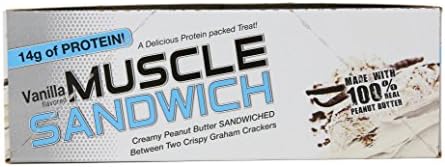 Muscle Foods Muscle Sandwich, Peanut Butter Vanilla, 12-Count Net wt.2.0 oz