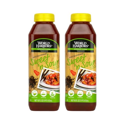 World Harbors Jamaican Jerk Sauce Sweet & Spicy Marinade for Jamaican Jerky Seasoning Chicken, Sirloin, Shrimp Jerk Seasoning Jamaican Style - Flavors for Dipping, Glazing 16 oz (Pack of 2)