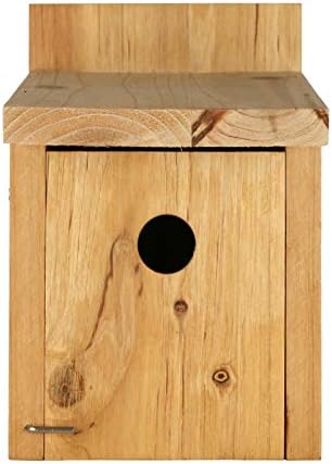 Nature's Way Cedar Box Wren House with Clean-Out Door, Wild Bird House and Outdoor Décor, Brown