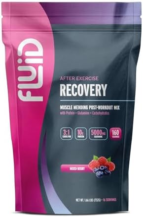 Fluid Recovery, Post-Workout Drink Mix, Whey Isolate Protein, L-Glutamine, Carbs, All Natural Ingredients, Gluten-Free, Lactose-Free (Tropical Fruit)