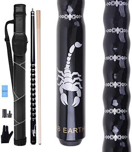 Ergonomic Design 58" Maple Pool Cue Stick Kit with Hard Case | 13mm Tip