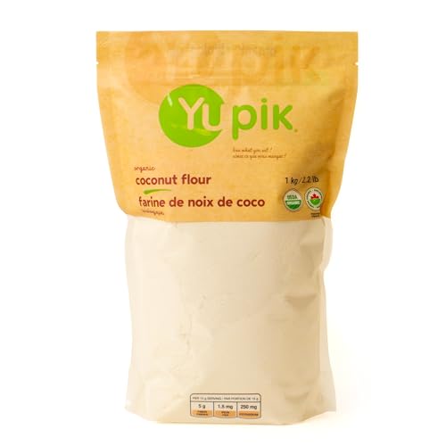 Yupik Organic Coconut Flour 2.2 lb (35.2 oz), USDA Certified, Gluten-Free, GMO-Free, Raw, Vegan, Low-Calorie, Finely Milled, Wheat Alternative & Grain Meal, Ideal for Baking & Cooking