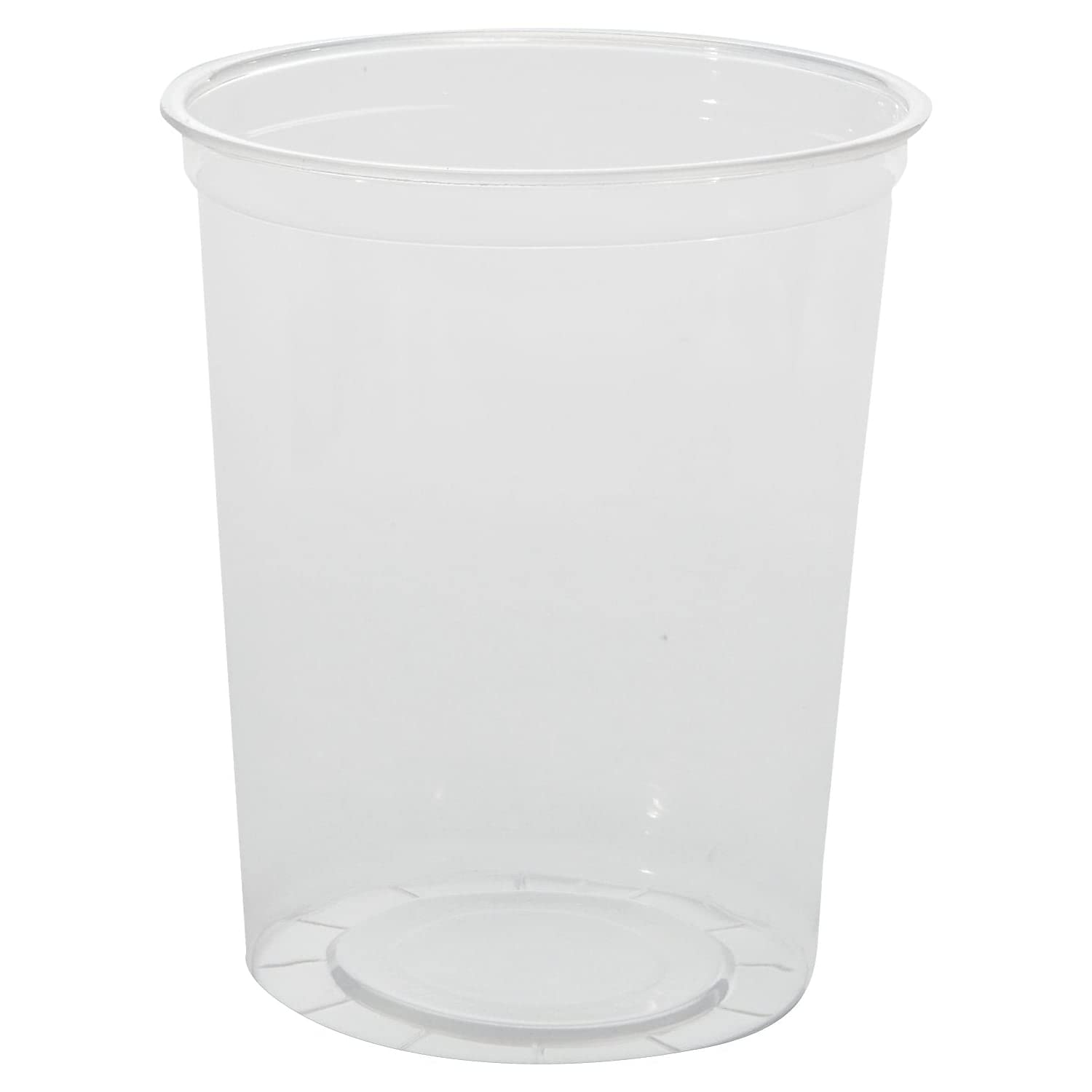 Clear 32oz Plastic Deli Containers, Bulk Pack of 500, Round, Universal Lid Available, Meal Prep, Strong Commercial Polypropylene, Food Service, Made in the USA